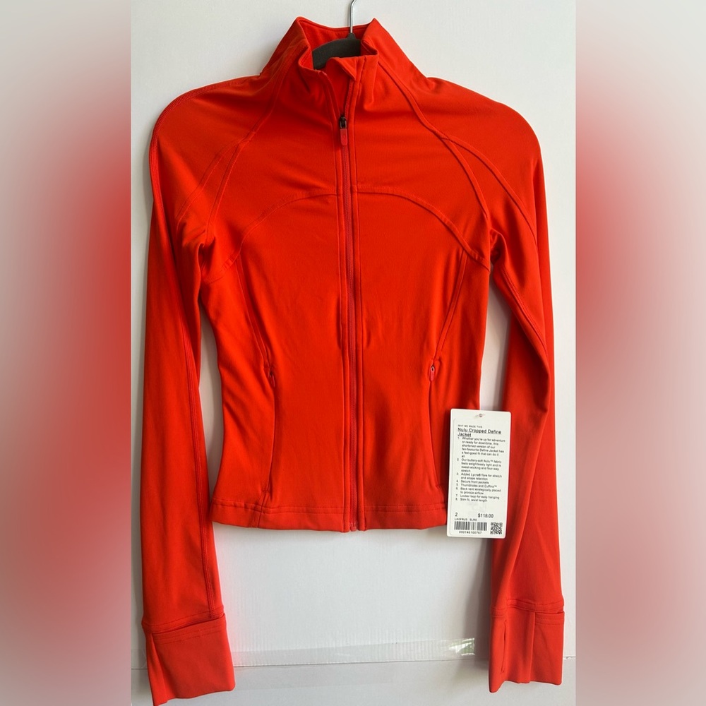 Lululemon Orange Nulu Cropped Define Jacket